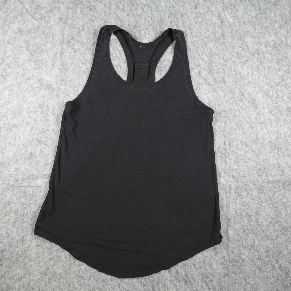 Lululemon Top Women S/M Black Racerback Pleated Back Athletic Workout Tank